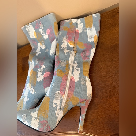 New w/o tags or box. 5 1/2 (36). Dressy Denim Boot Mid Calf Slouchy Boots Cloth - Picture 8 of 9